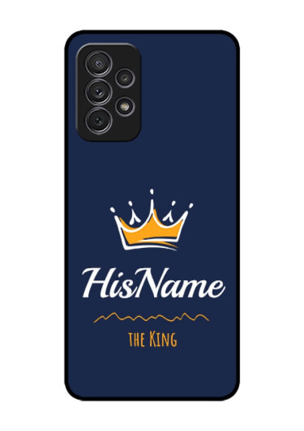 Galaxy A52s 5G Glass Phone Case King with Name