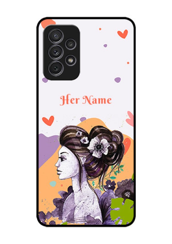Galaxy A52S 5G Personalized Glass Phone Case - Woman And Nature Design