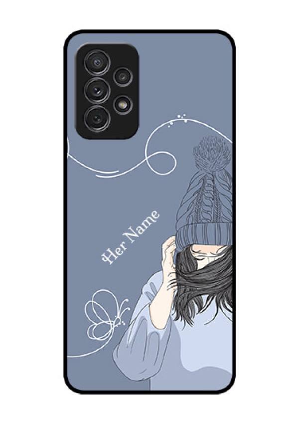 Galaxy A52S 5G Custom Glass Mobile Case - Girl in winter outfit Design