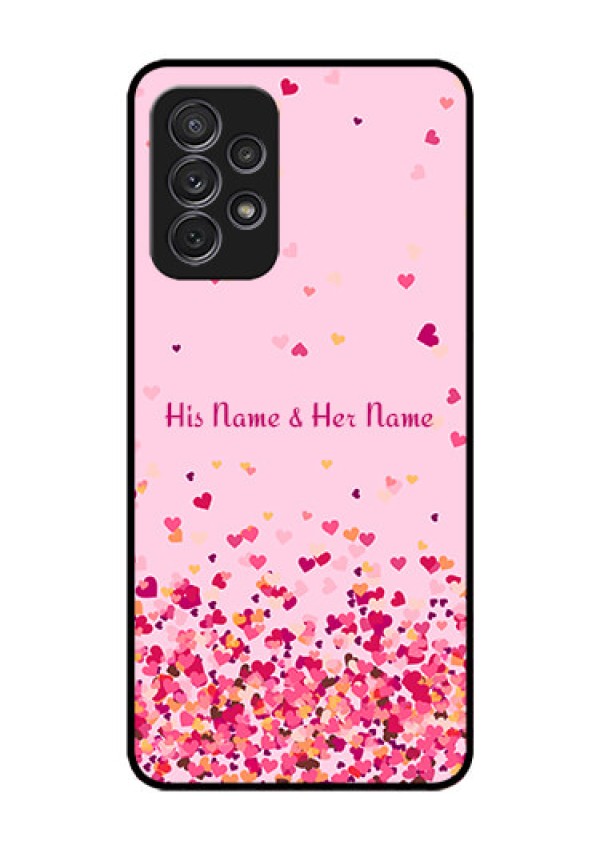 Galaxy A52S 5G Photo Printing on Glass Case - Floating Hearts Design