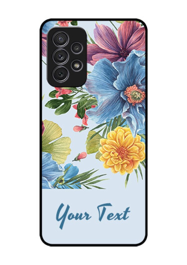 Galaxy A52S 5G Custom Glass Mobile Case - Stunning Watercolored Flowers Painting Design