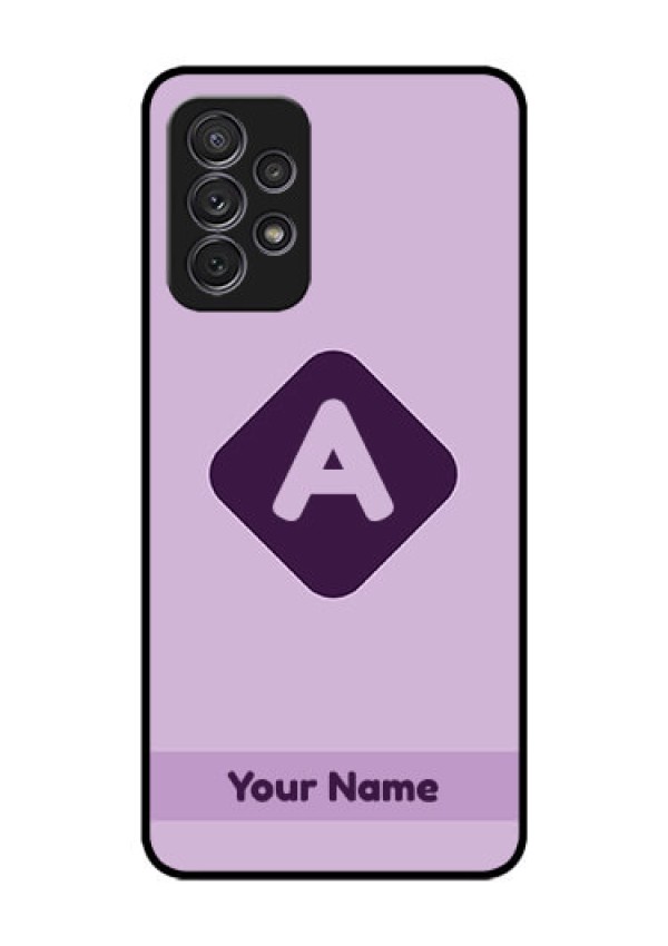Galaxy A52S 5G Custom Glass Mobile Case - Custom Letter in curved badge Design