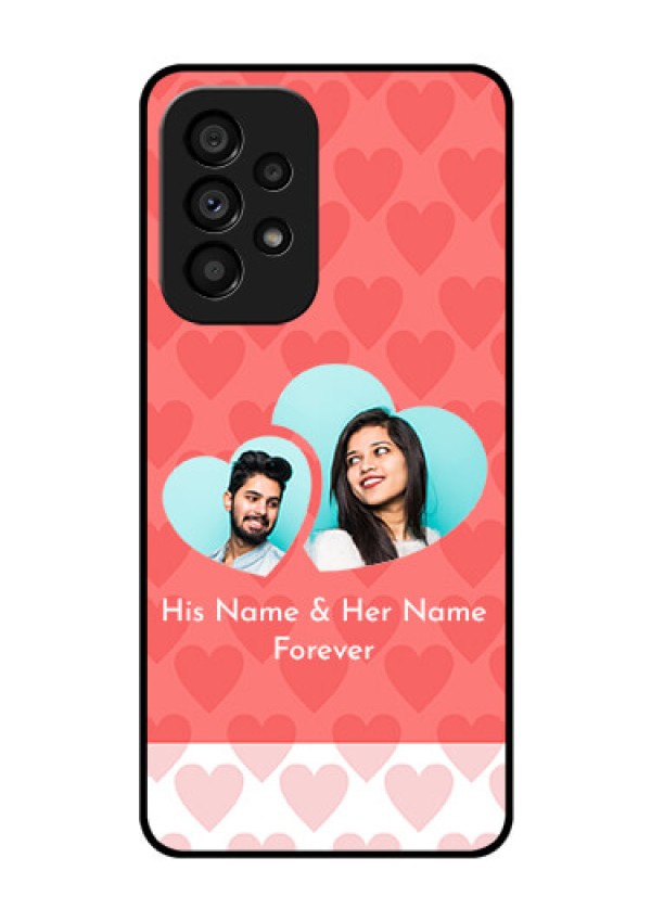 Galaxy A53 5G Personalized Glass Phone Case - Couple Pic Upload Design