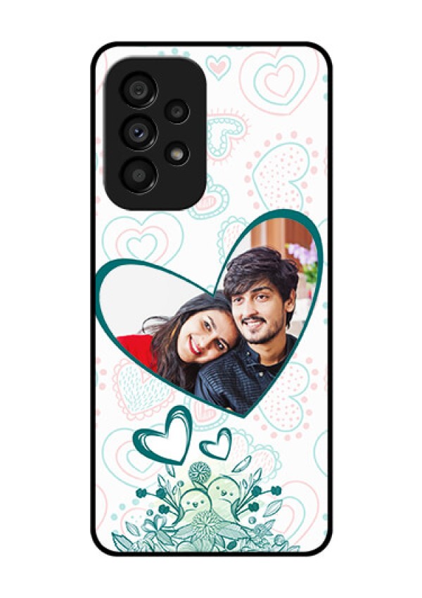 Galaxy A53 5G Photo Printing on Glass Case - Premium Couple Design