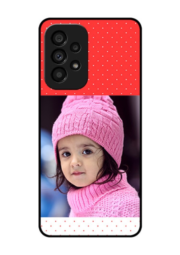 Galaxy A53 5G Photo Printing on Glass Case - Red Pattern Design
