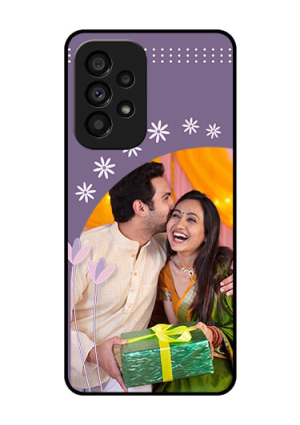 Galaxy A53 5G Custom Glass Mobile Case - Lavender flowers design