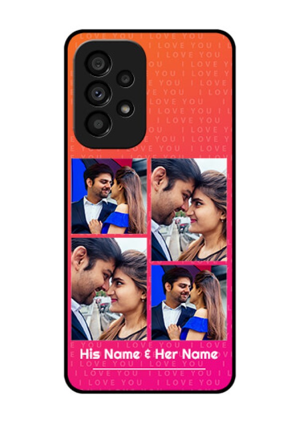Galaxy A53 5G Custom Glass Phone Case - I Love You Pink Design