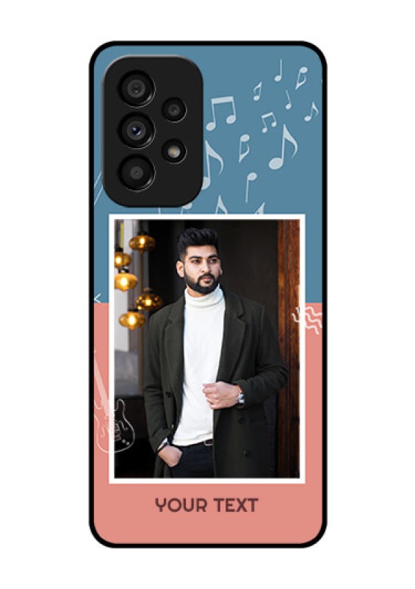 Galaxy A53 5G Photo Printing on Glass Case - with Color Musical Note Design