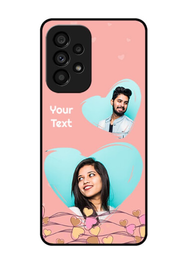 Galaxy A53 5G Custom Glass Mobile Case - Love Doodle Design