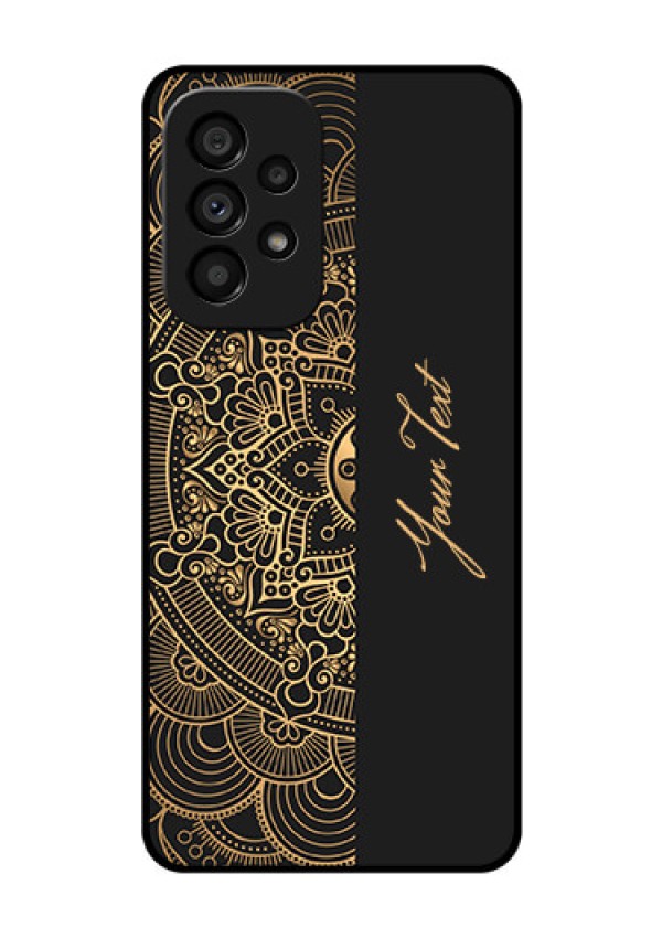 Galaxy A53 5G Photo Printing on Glass Case - Mandala art with custom text Design