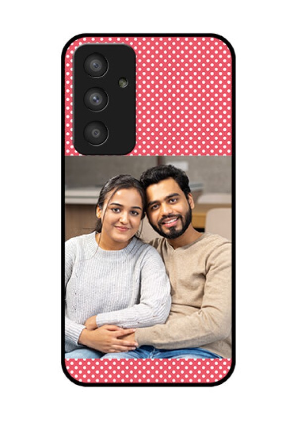 Galaxy A54 5G Custom Glass Phone Case - White Dotted Design