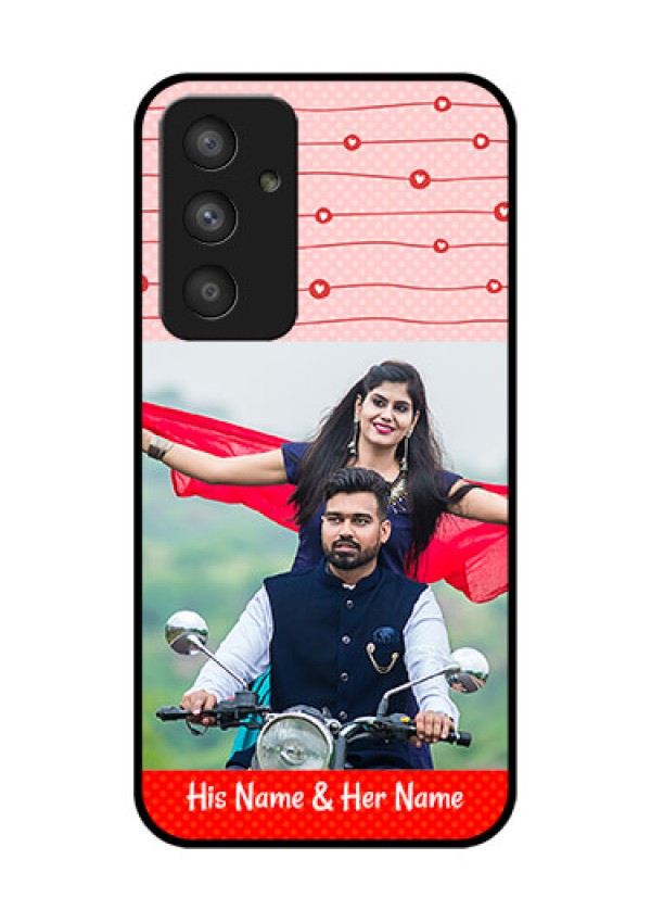 Galaxy A54 5G Personalized Glass Phone Case - Red Pattern Case Design