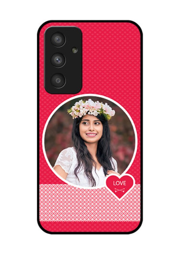 Galaxy A54 5G Personalised Glass Phone Case - Pink Pattern Design