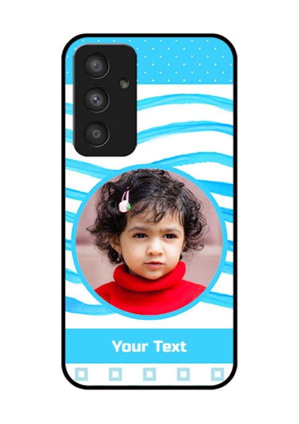 Galaxy A54 5G Custom Glass Phone Case - Simple Blue Case Design