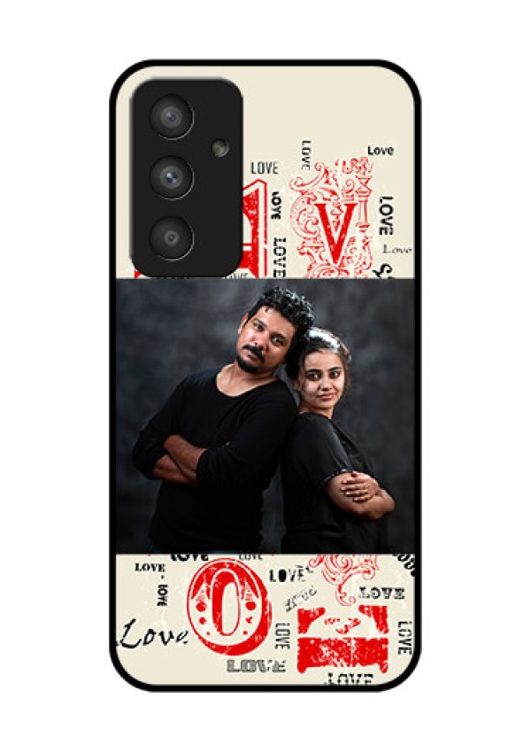 Galaxy A54 5G Photo Printing on Glass Case - Trendy Love Design Case