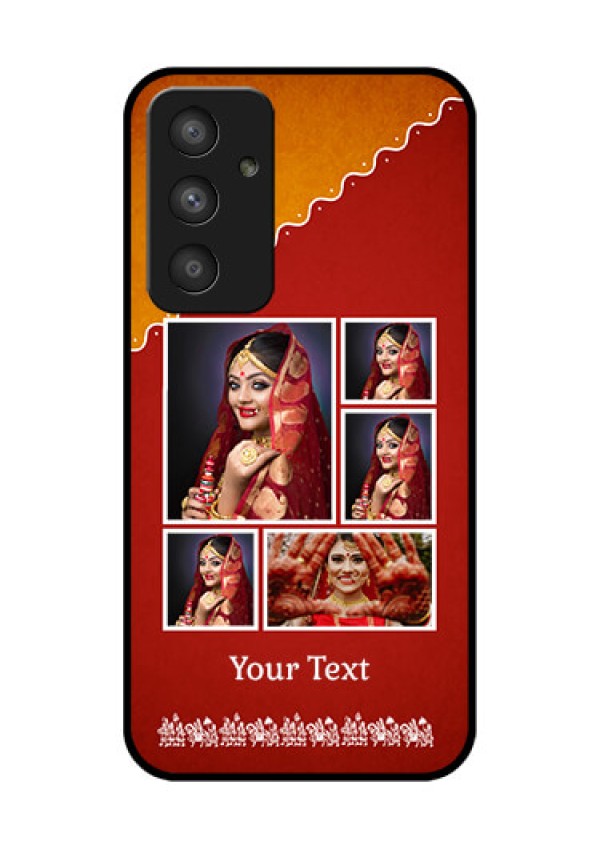 Galaxy A54 5G Personalized Glass Phone Case - Wedding Pic Upload Design