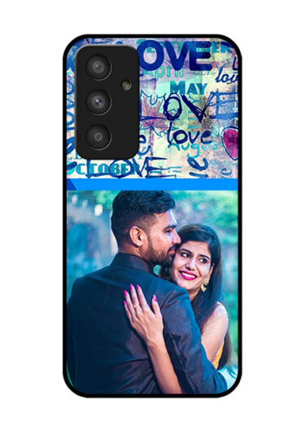 Galaxy A54 5G Custom Glass Mobile Case - Colorful Love Design