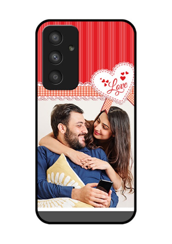 Galaxy A54 5G Custom Glass Mobile Case - Red Love Pattern Design