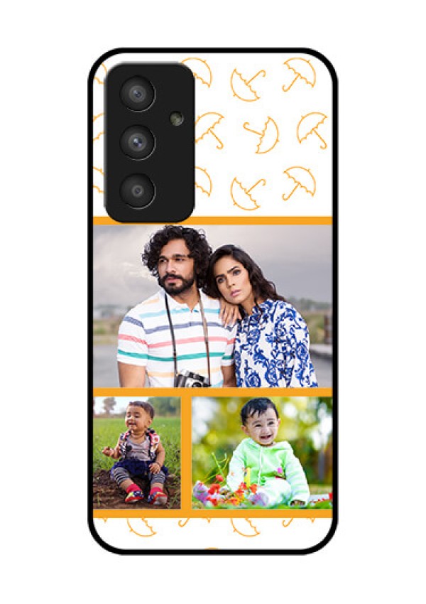 Galaxy A54 5G Custom Glass Mobile Case - Yellow Pattern Design