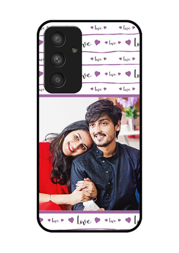 Galaxy A54 5G Custom Glass Mobile Case - Couples Heart Design