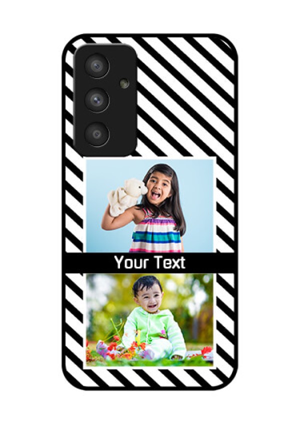 Galaxy A54 5G Photo Printing on Glass Case - Black And White Stripes Design