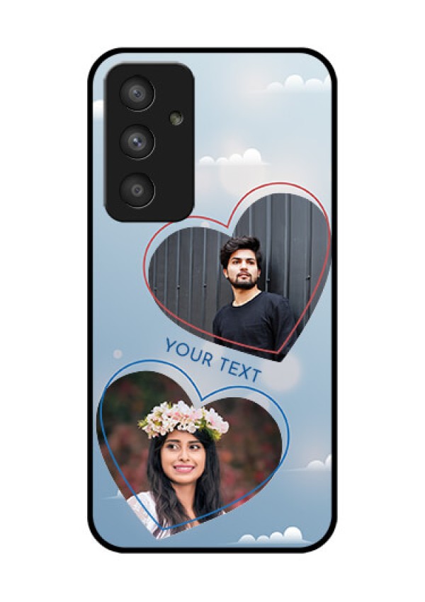 Galaxy A54 5G Custom Glass Mobile Case - Blue Color Couple Design