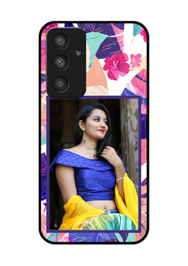 Galaxy A54 5G Custom Glass Mobile Case - Abstract Floral Design