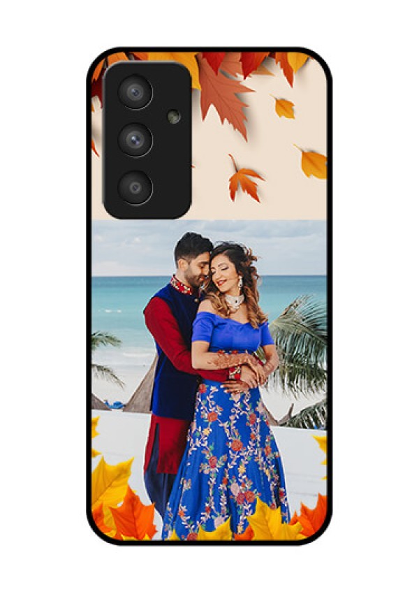 Galaxy A54 5G Photo Printing on Glass Case - Autumn Maple Leaves Design
