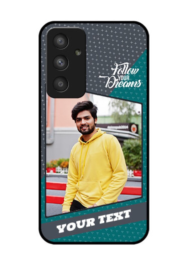 Galaxy A54 5G Personalized Glass Phone Case - Background Pattern Design with Quote