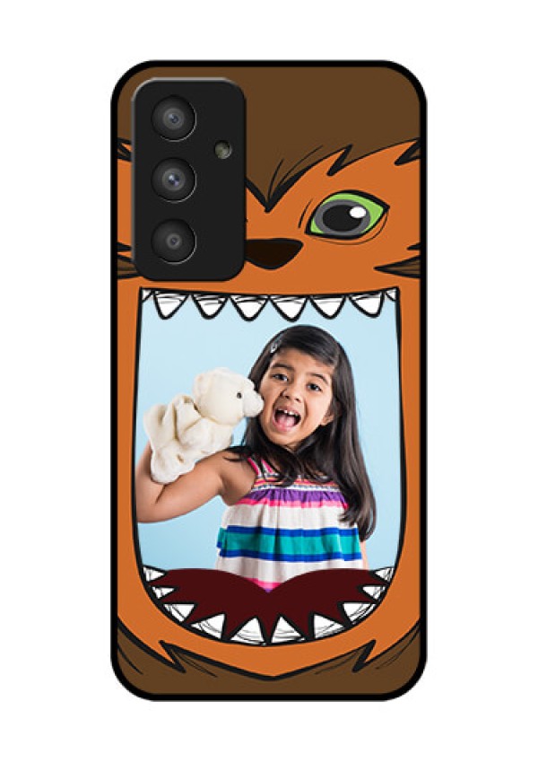Galaxy A54 5G Photo Printing on Glass Case - Owl Monster Back Case Design