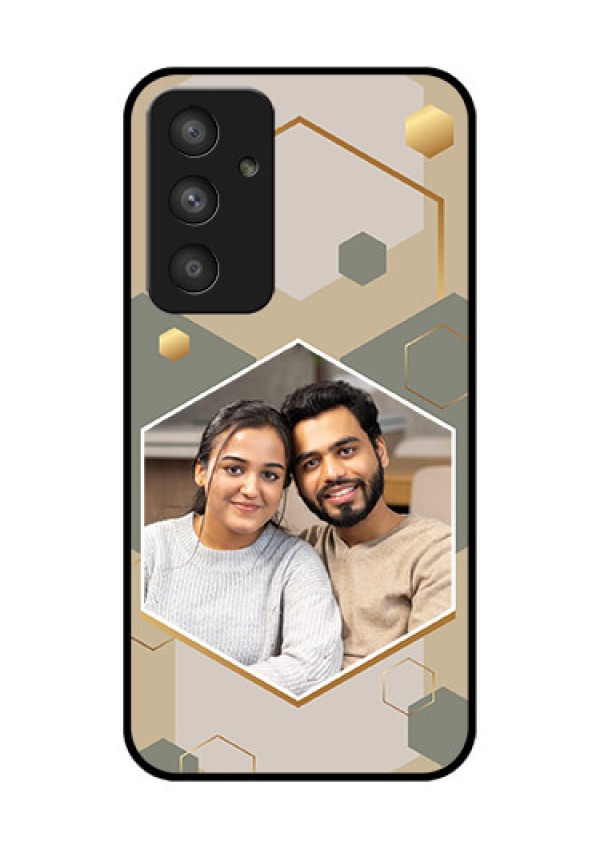 Galaxy A54 5G Photo Printing on Glass Case - Stylish Hexagon Pattern Design