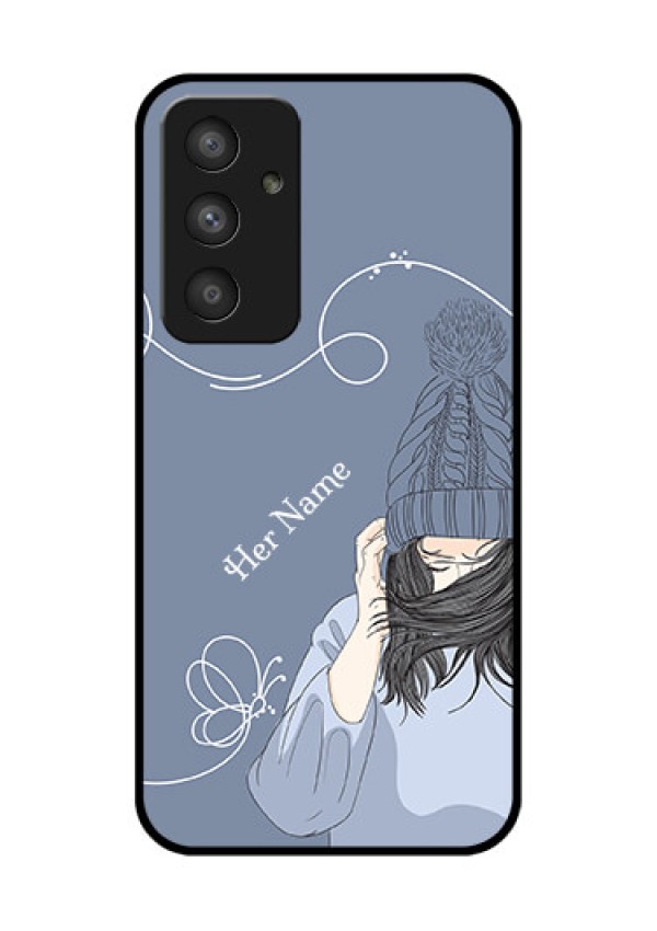 Galaxy A54 5G Custom Glass Mobile Case - Girl in winter outfit Design