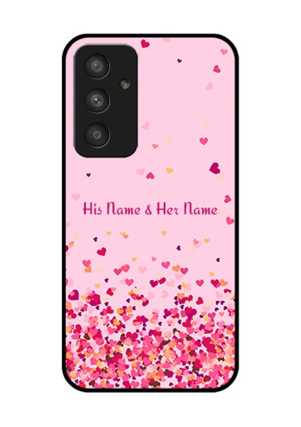 Galaxy A54 5G Photo Printing on Glass Case - Floating Hearts Design