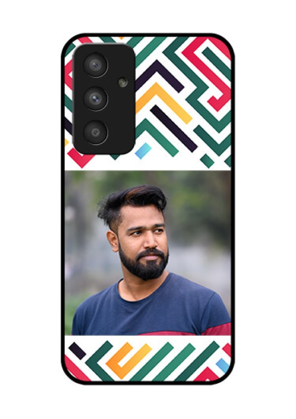 Galaxy A54 5G Personalized Glass Phone Case - Colorful Maze Pattern Design