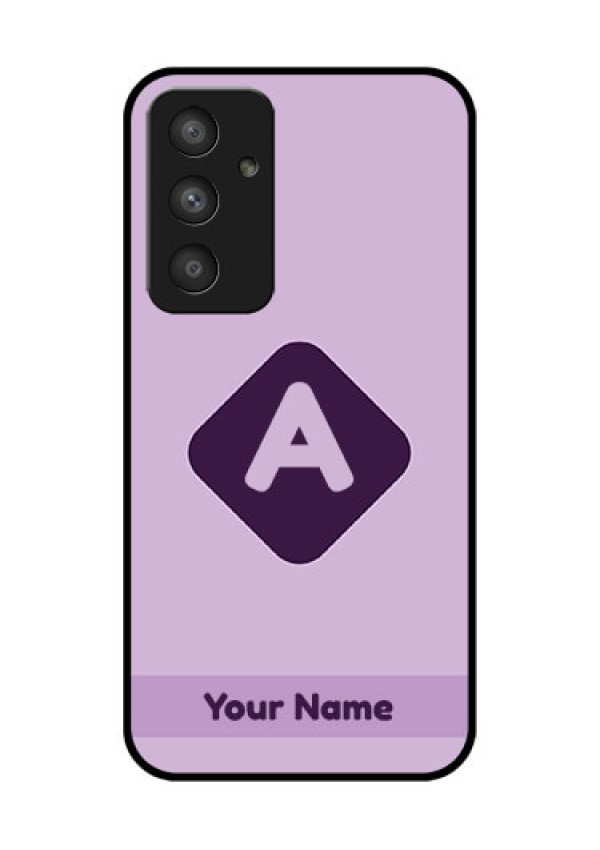 Galaxy A54 5G Custom Glass Mobile Case - Custom Letter in curved badge Design