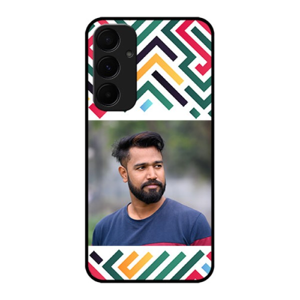 Samsung Galaxy A55 5G Custom Glass Phone Case - Colorful Maze Pattern Design Samsung Galaxy A55 5G Custom Glass Phone Case - Colorful Maze Pattern Design