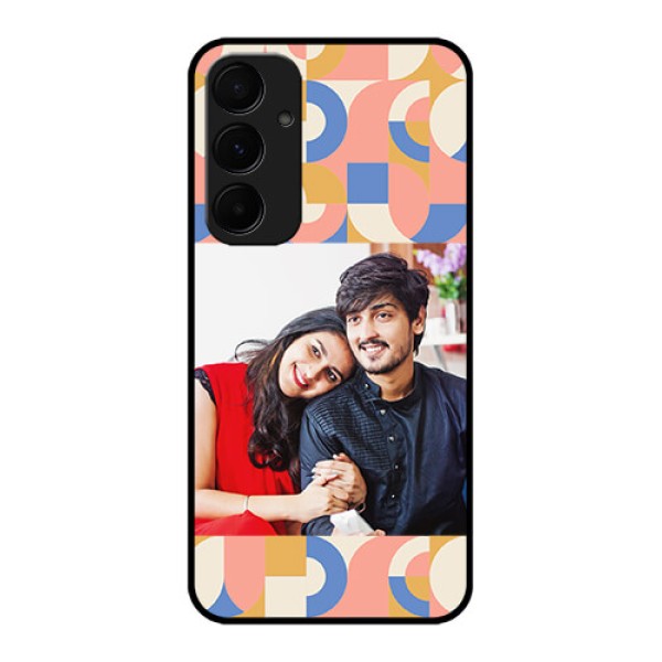 Samsung Galaxy A55 5G Custom Glass Phone Case - Semi - Circle Maze Pattern Design