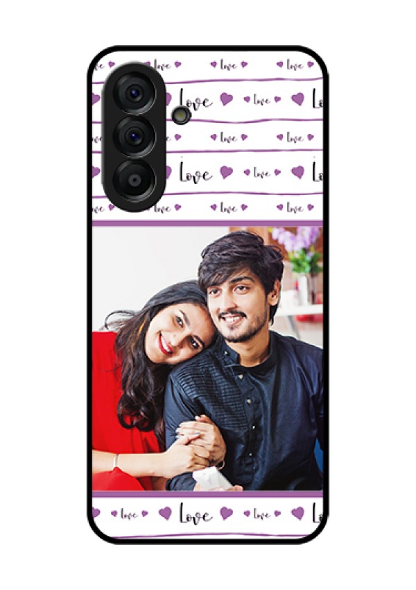 Galaxy A56 5G Custom Glass Phone Case - Couples Heart Design