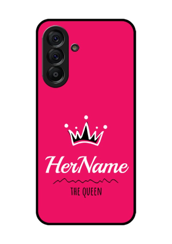Galaxy A56 5G Custom Glass Phone Case - Queen With Name Design
