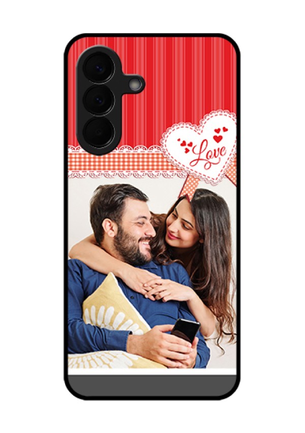 Samsung Galaxy A57 5G Custom Glass Phone Case - Red Love Pattern Design