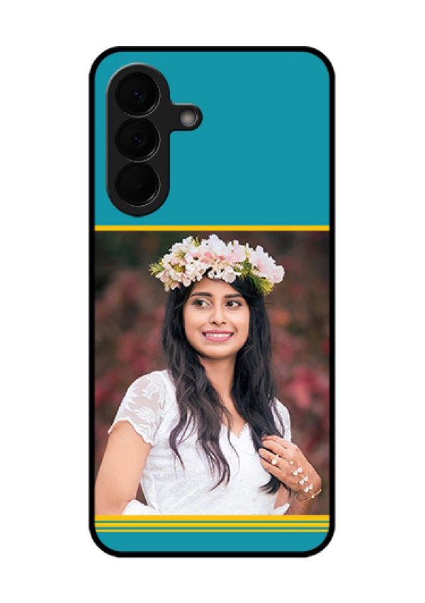 Samsung Galaxy A57 5G Custom Glass Phone Case - Yellow & Blue Design