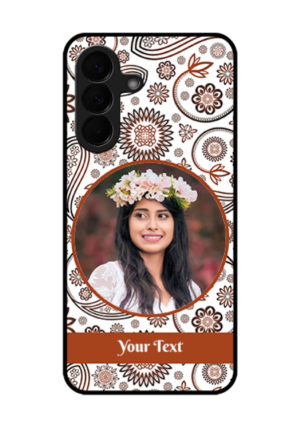 Samsung Galaxy A57 5G Custom Glass Phone Case - Abstract Flower Design