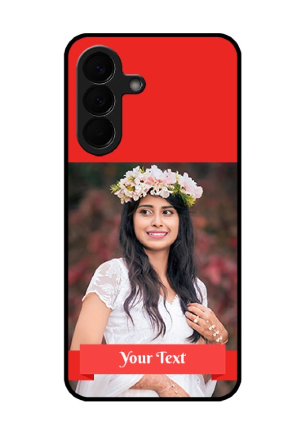 Samsung Galaxy A57 5G Custom Glass Phone Case - Simple Red Color Design