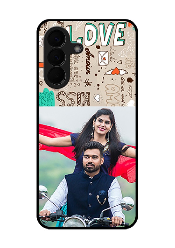 Samsung Galaxy A57 5G Custom Glass Phone Case - Love Doodle Pattern