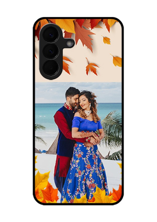 Samsung Galaxy A57 5G Custom Glass Phone Case - Autumn Maple Leaves Design