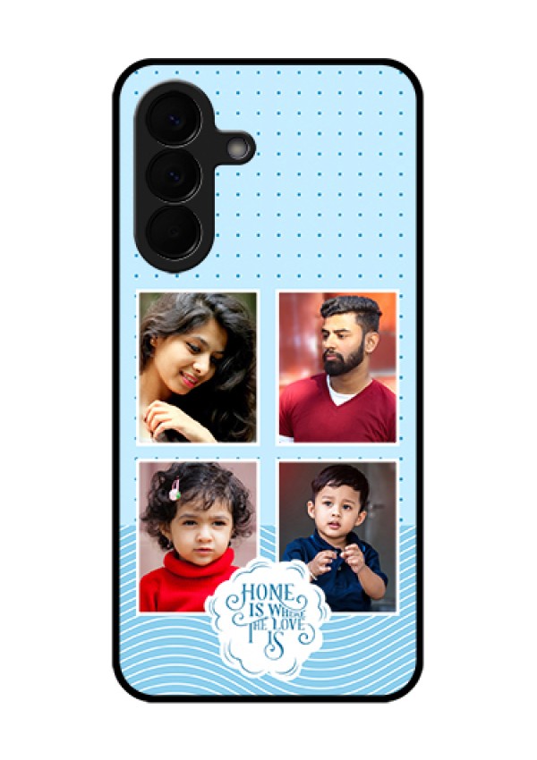 Samsung Galaxy A57 5G Custom Glass Phone Case - Cute Love Quote With 4 Pic Upload Design