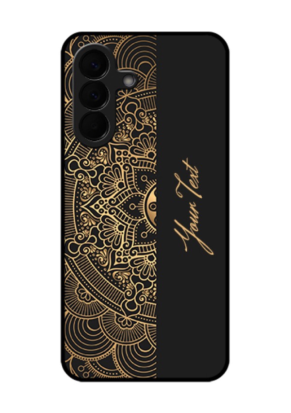 Samsung Galaxy A57 5G Custom Glass Phone Case - Mandala Art With Custom Text Design