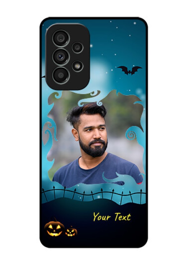 Galaxy A73 5G Custom Glass Phone Case - Halloween frame design