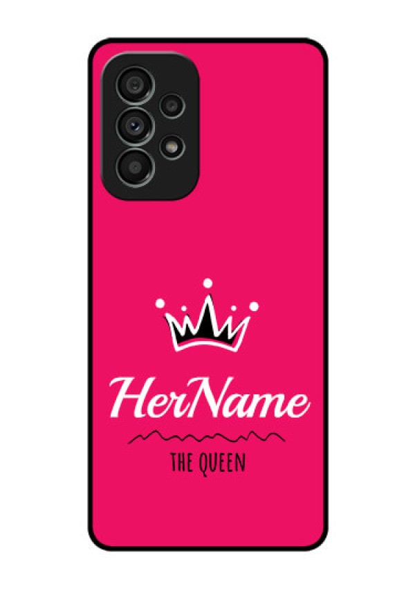 Galaxy A73 5G Glass Phone Case Queen with Name