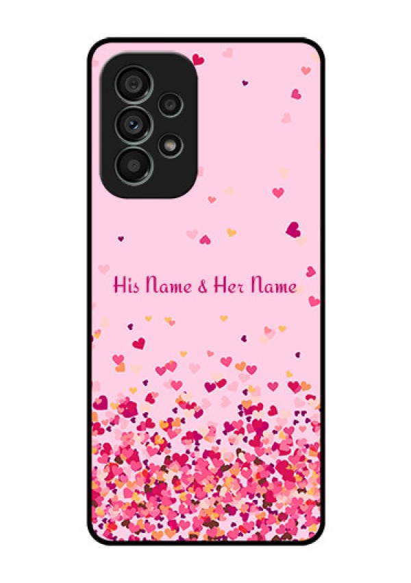 Galaxy A73 5G Photo Printing on Glass Case - Floating Hearts Design